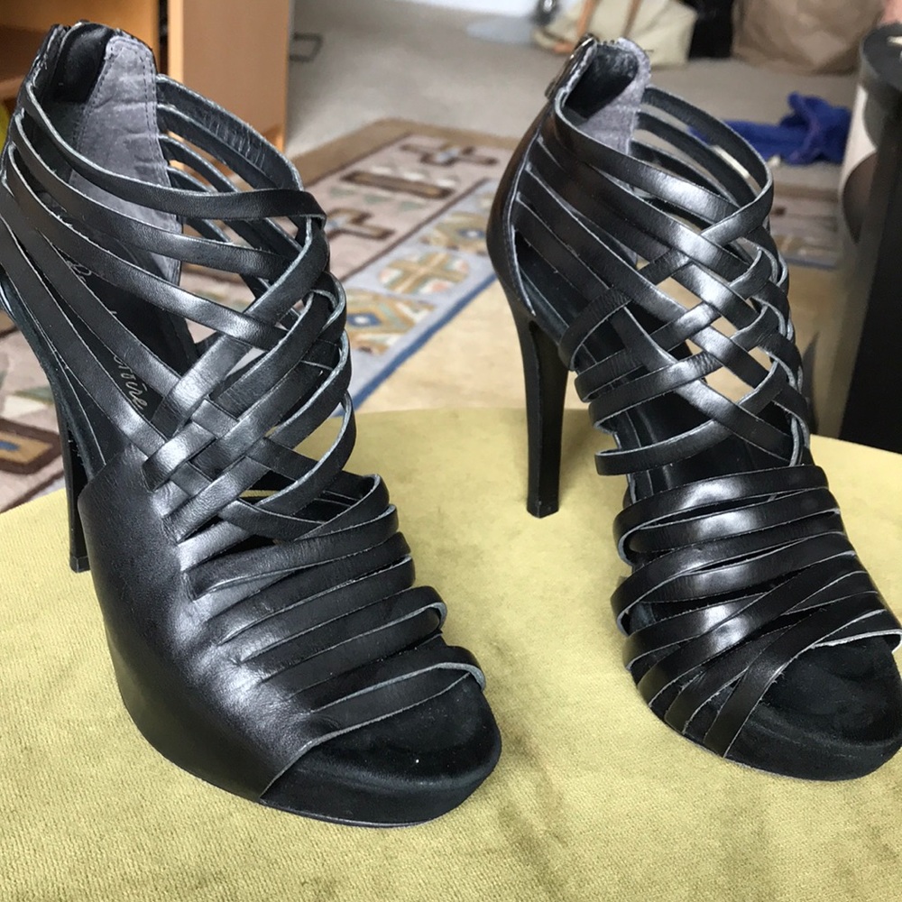 Pour la Victoire, strappy bootie heels, black, 7 - Picture 8 of 8